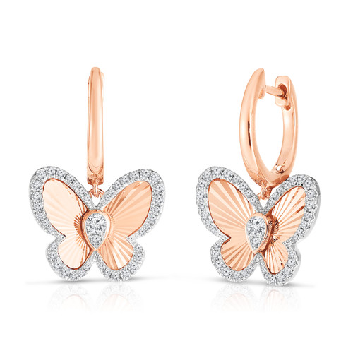 Gold plated Butterfly Stud earrings - Ominish Jewels